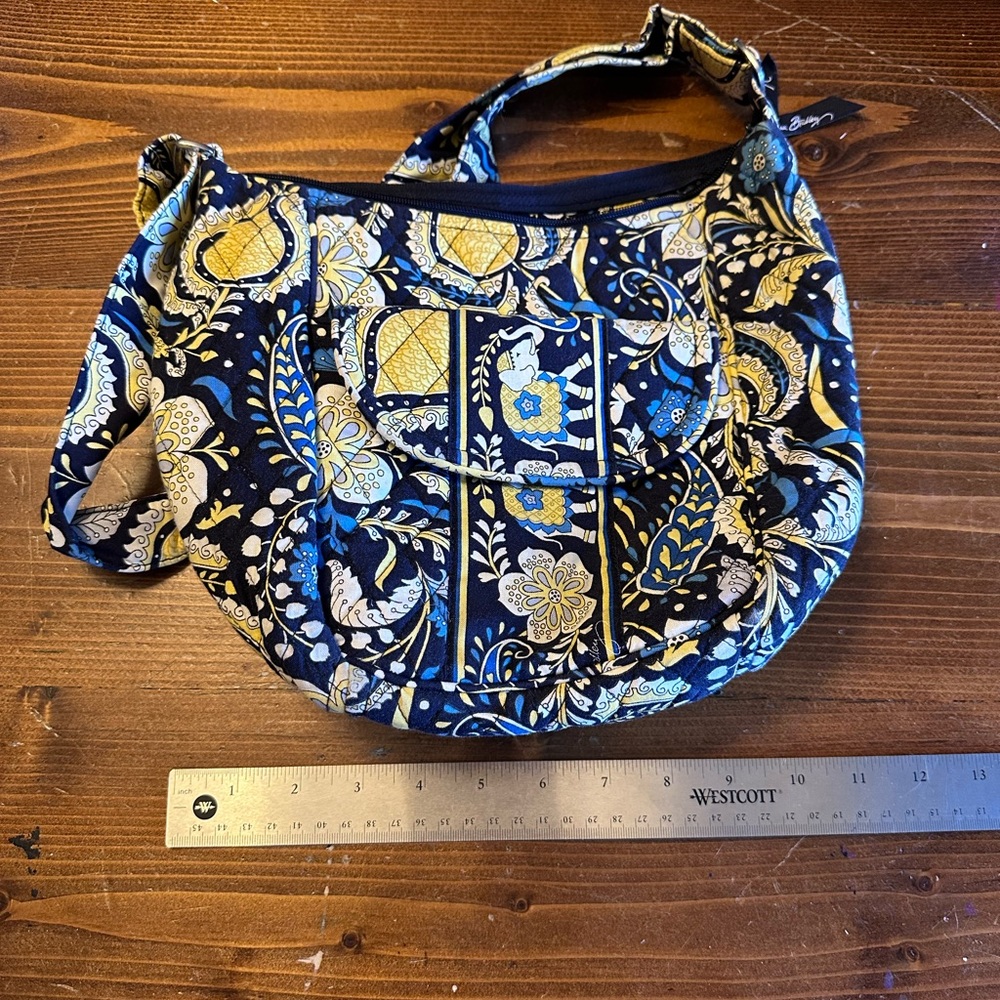 Blue and Yellow Vera Bradley Bag with Elephant Pattern